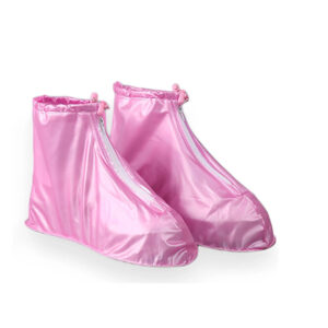 Shoe covers For your shoe | M- Size | Out side Covers | with zipper | Great use in rainy season - 1 Pair Pink Shoe Cover