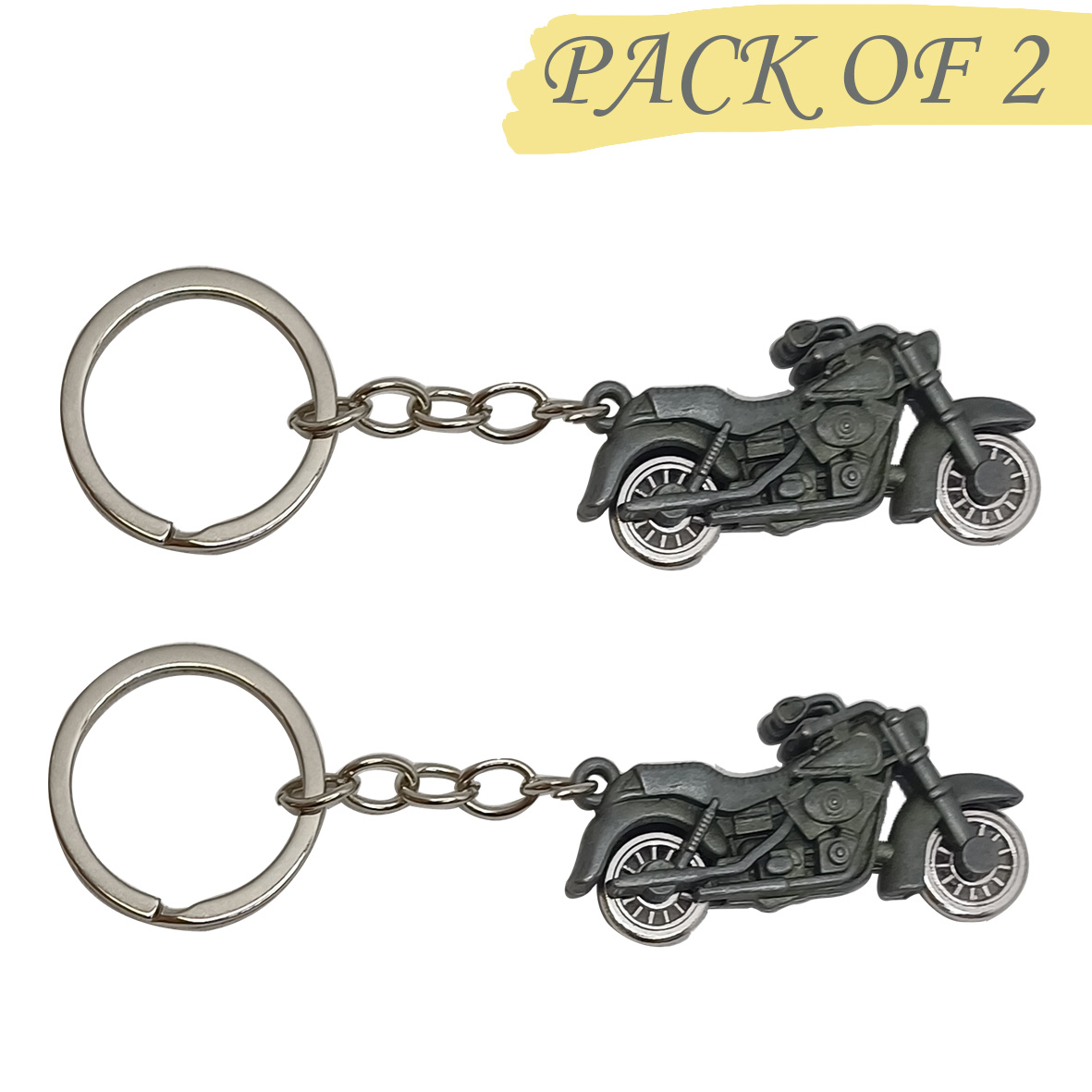 New Bike shape Keychain Comes with Pack of 2 | Light weight | for Bike Lovers- Black color - Image 5