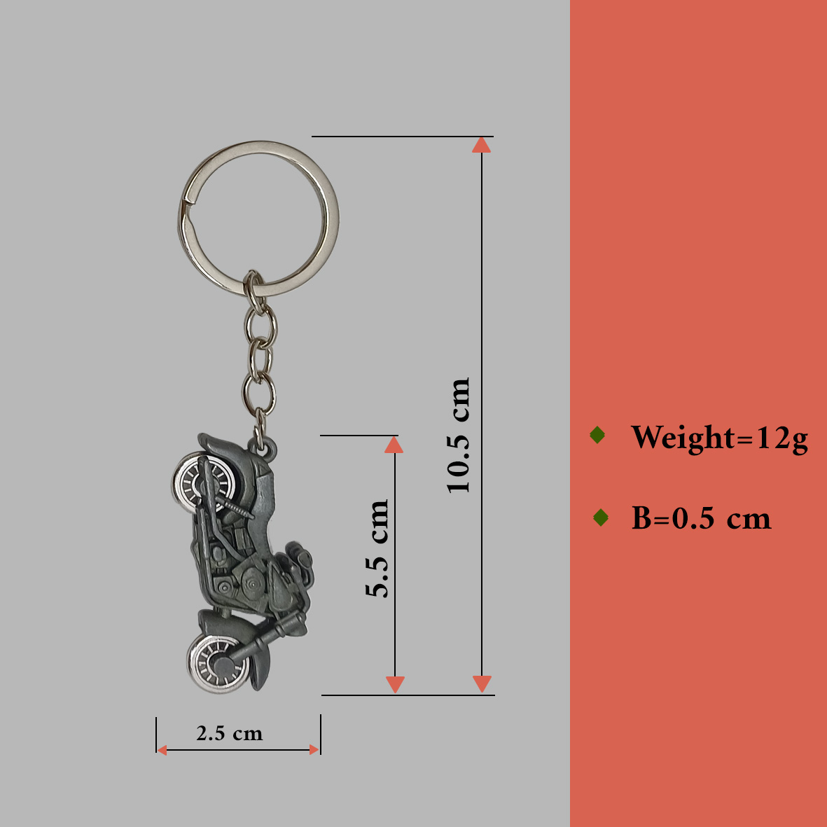 New Bike shape Keychain Comes with Pack of 2 | Light weight | for Bike Lovers- Black color - Image 6