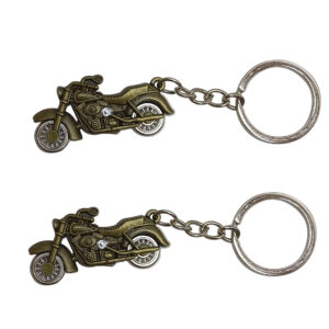 Bike shape keychain Made of Metal With Dual side view | Pack of 2 | Best for Gifting also- Light Gold Color