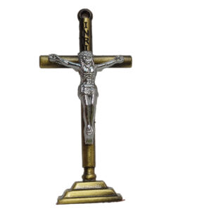 Jesus Crucifix comes in a Flat Base for Easy Sticking | Light Gold and Silver color combination | Preinstalled Double Tape | It can be installed on office space, commercial space | Keep Your space Divine Filled