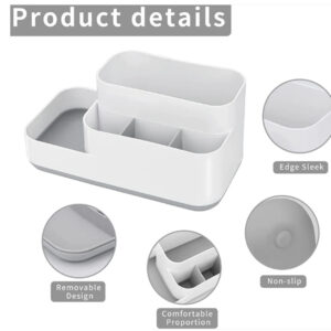 All New Storage Container Made of Plastic | With 3  Step Compartment | Desk Friendly | Used on Office Front Desk, living Room, Bedroom| keep Your Desk organized- Dual Color